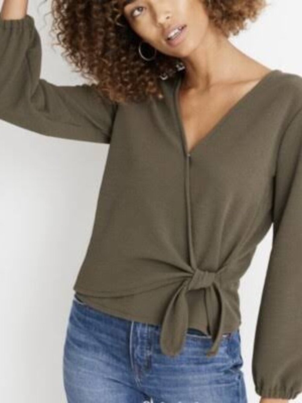 Madewell Texture & Thread Faux Wrap Top S NWOT
